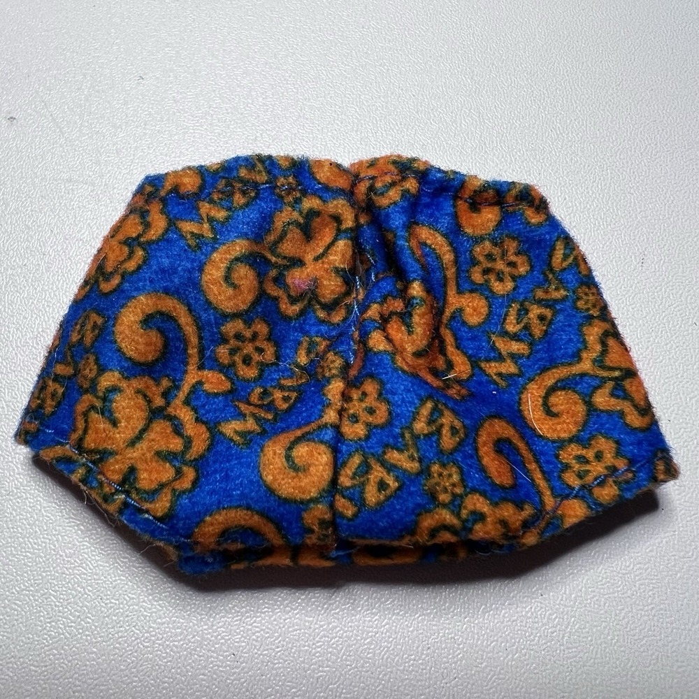 Vtg Build-A-Bear Workshop (BABW) Minature Shorts Prange Blue Floral Script